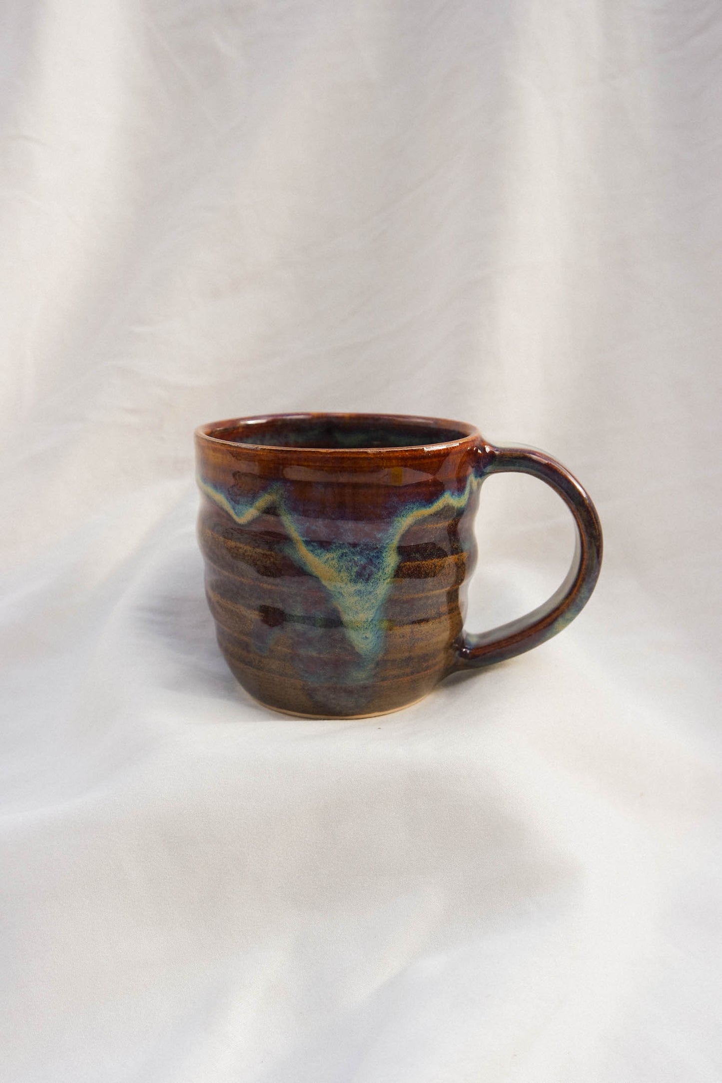 Tall Swirl Mug | Drippy Blue Brown