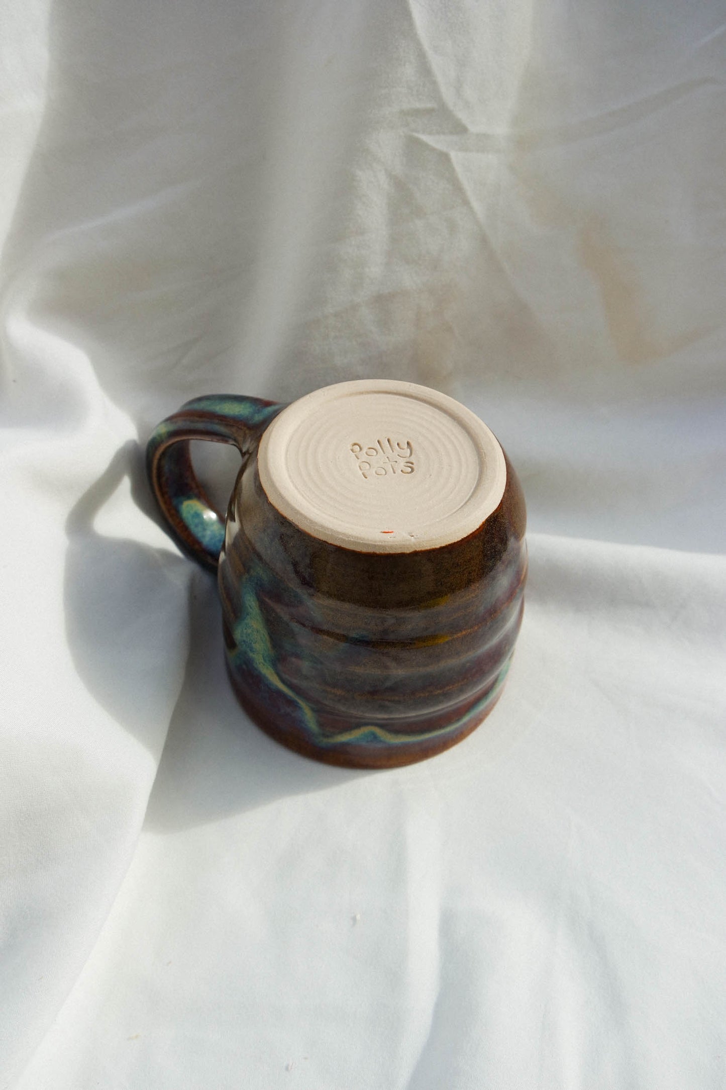 Tall Swirl Mug | Drippy Blue Brown