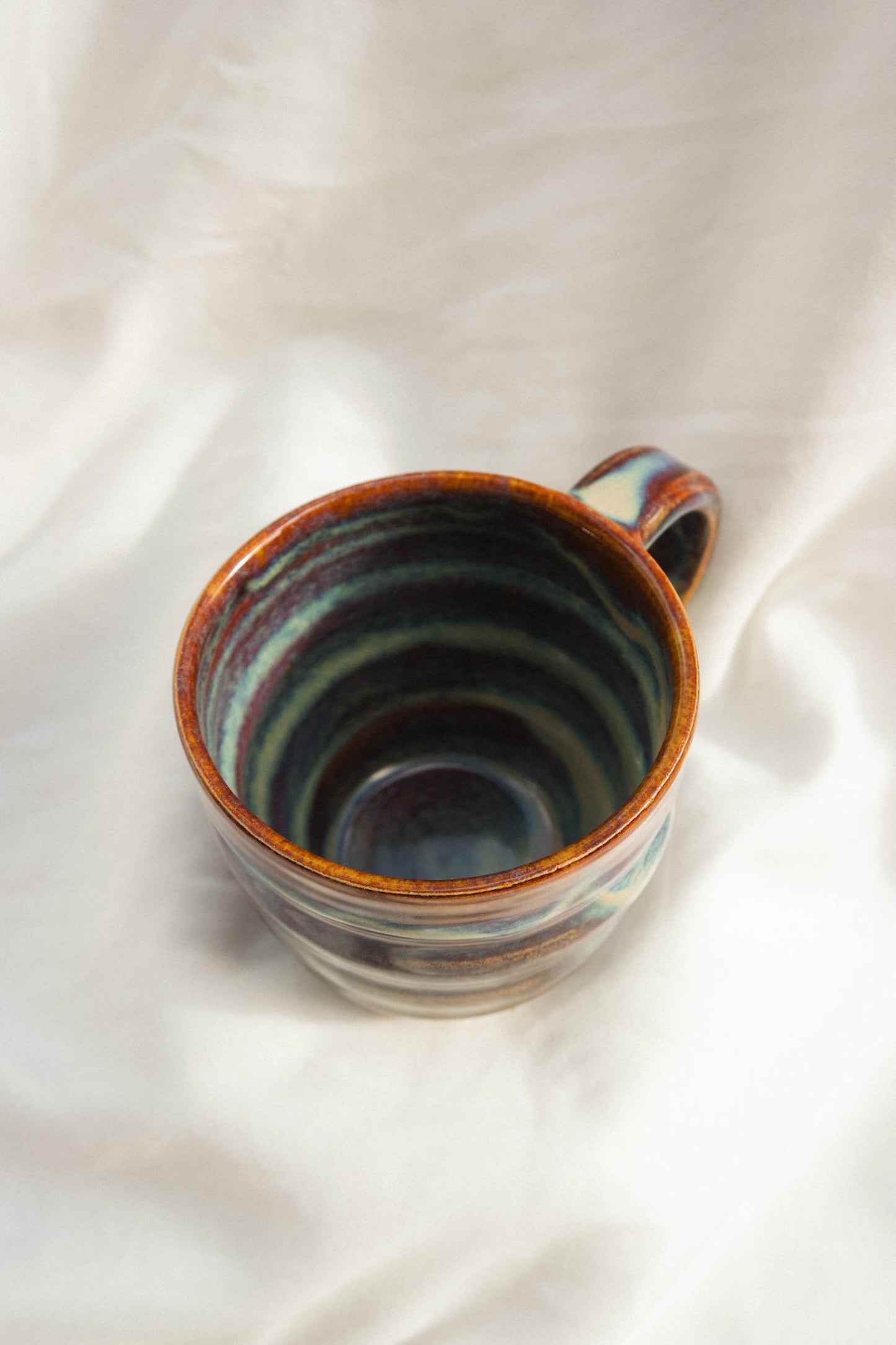 Tall Swirl Mug | Drippy Blue Brown