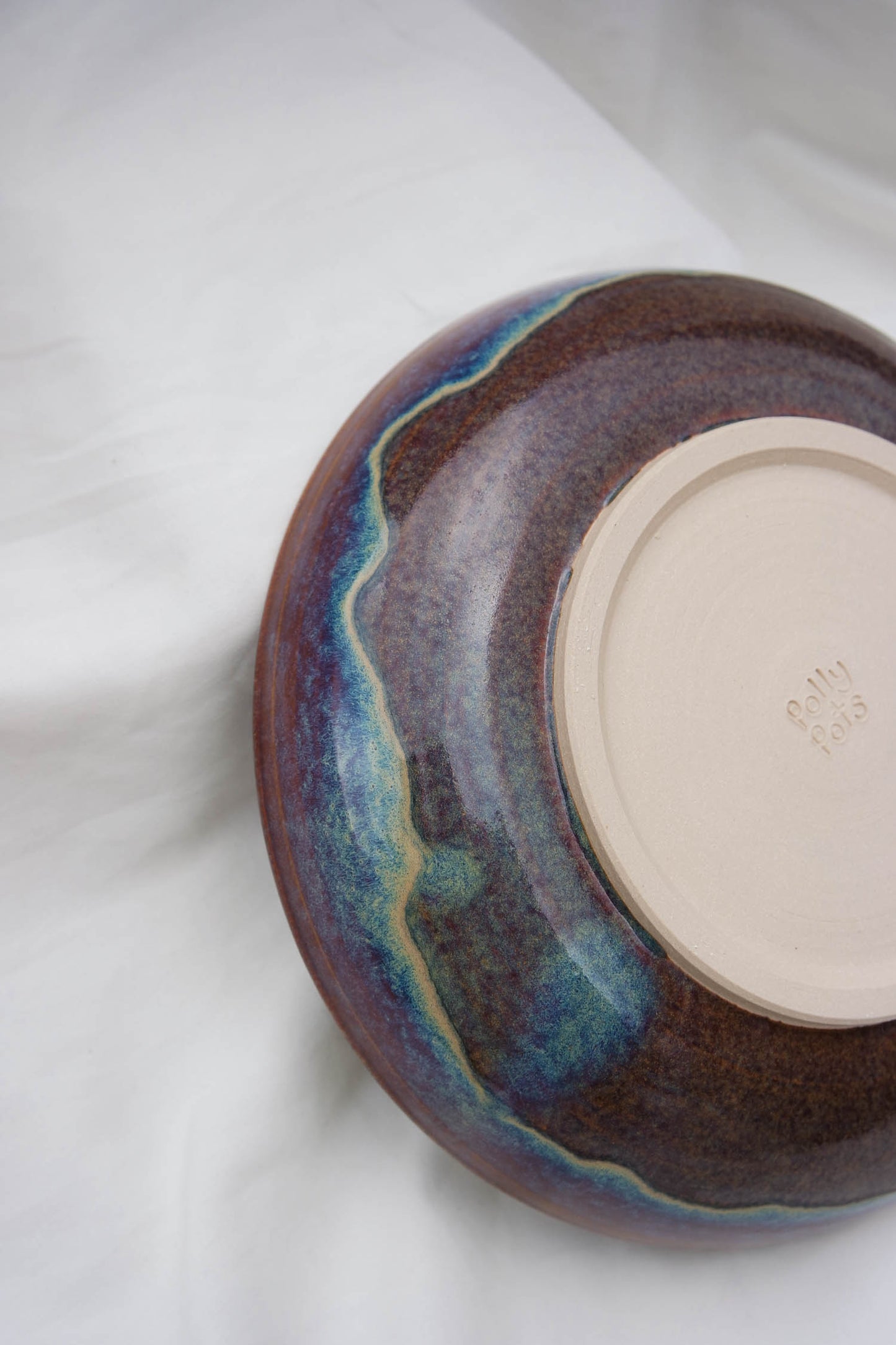 Pasta Bowl “Blate” | Drippy Blue Brown large