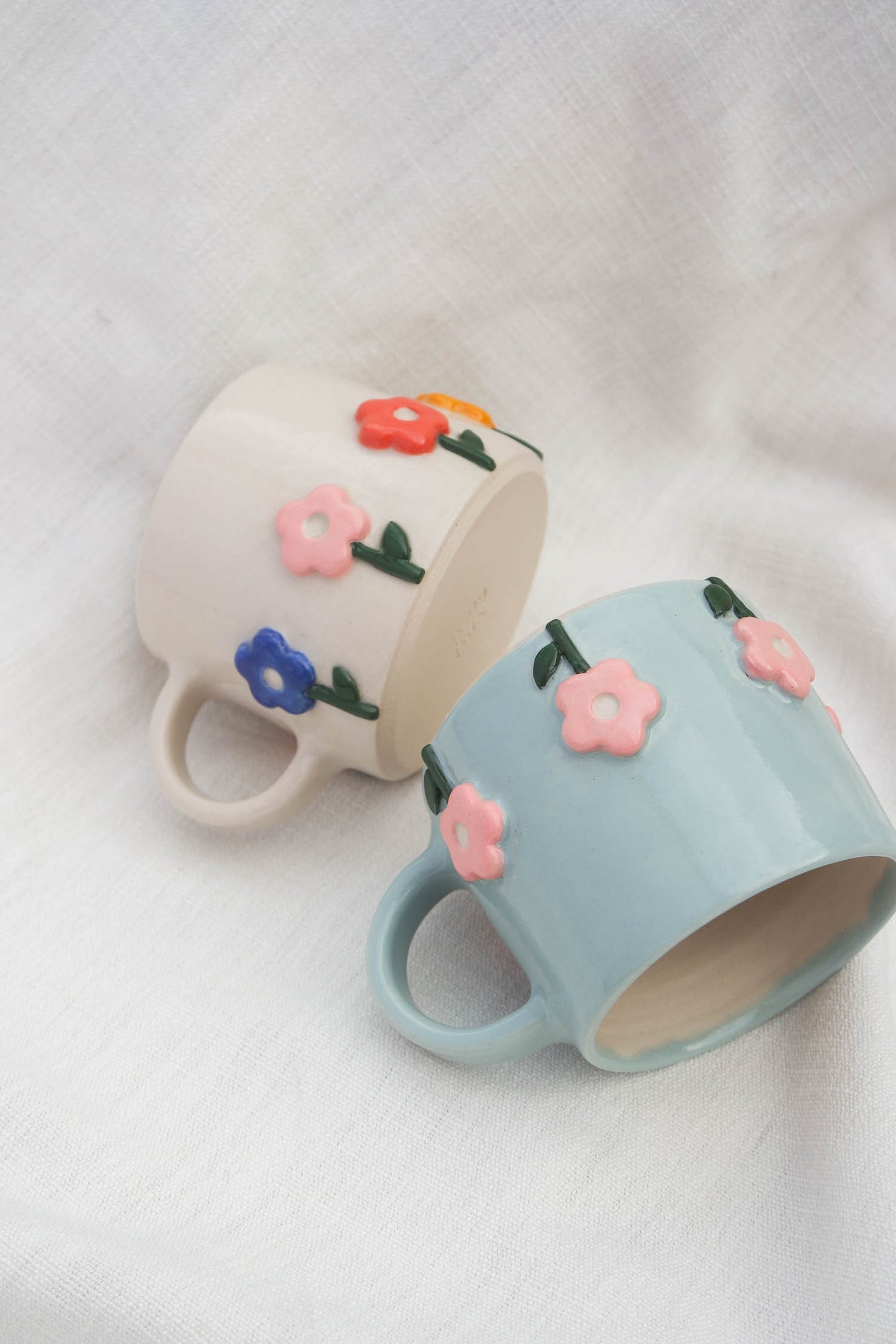 Flower Puff Stem Mug | Blue Sky