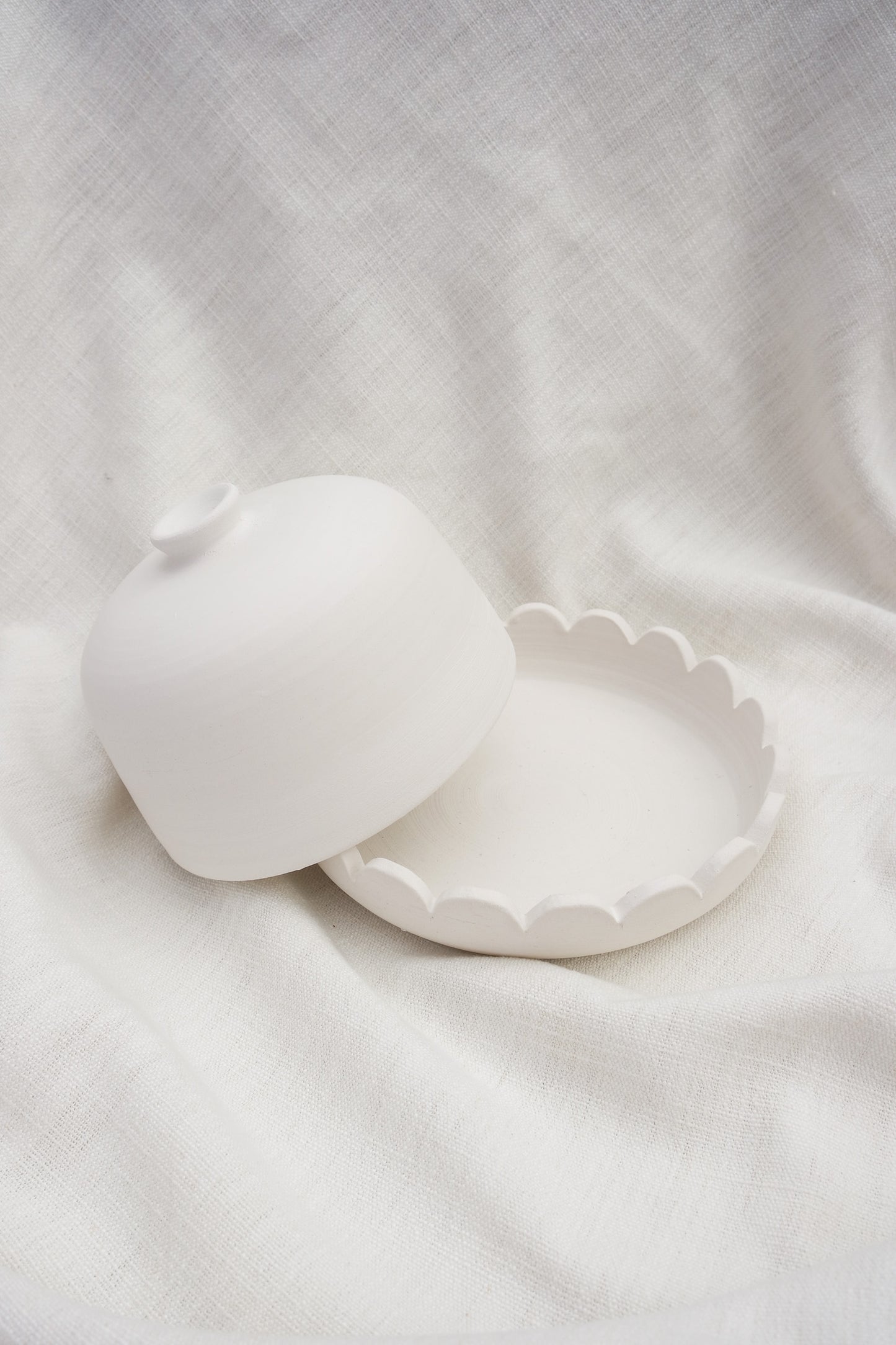 Custom Scalloped Butter Dish