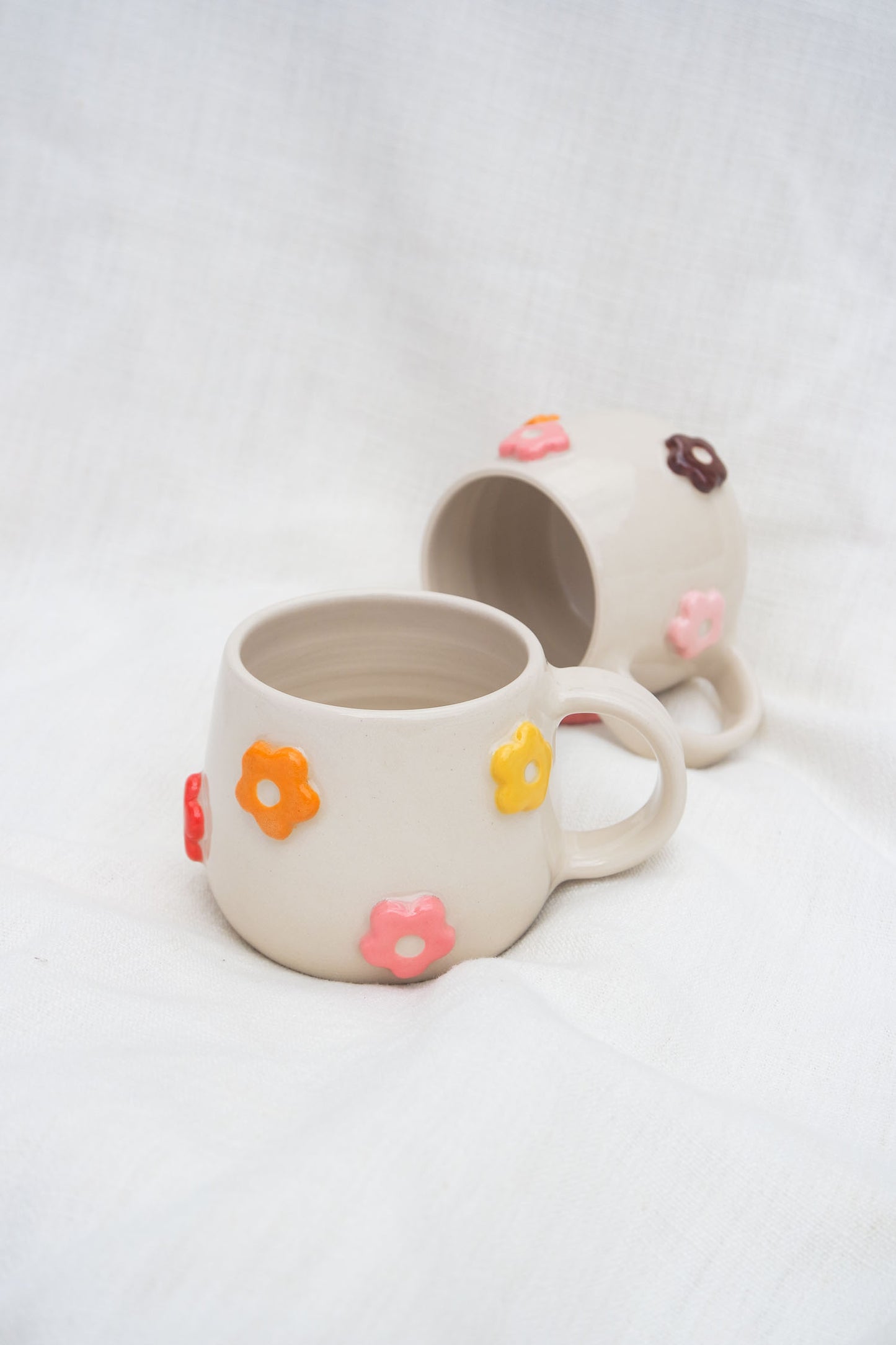 Flower Puff Scatter Mug | Warm Tones