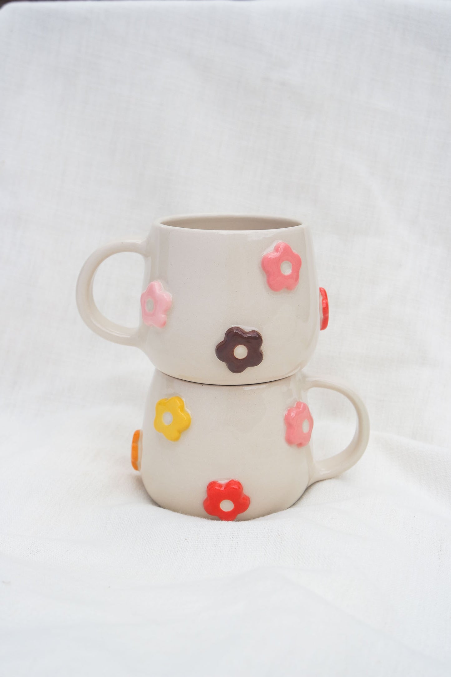 Flower Puff Scatter Mug | Warm Tones
