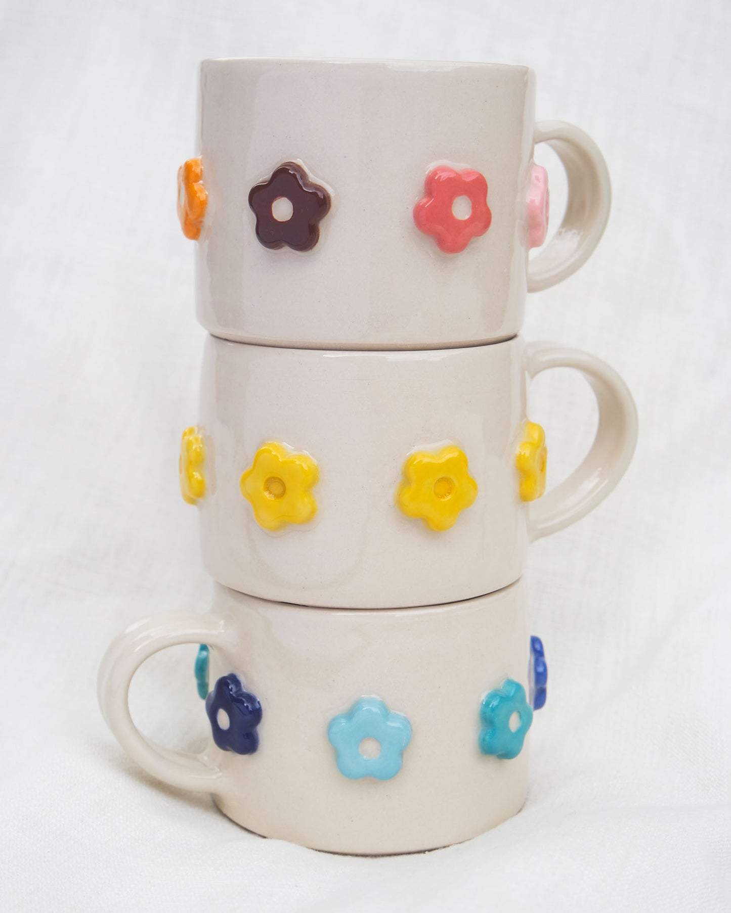 Flower Puff Straight Mug | Warm Tones