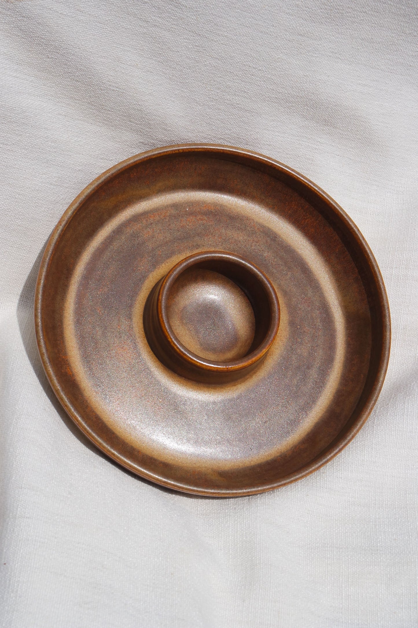 Snack Dippy Plate | Brown Satin