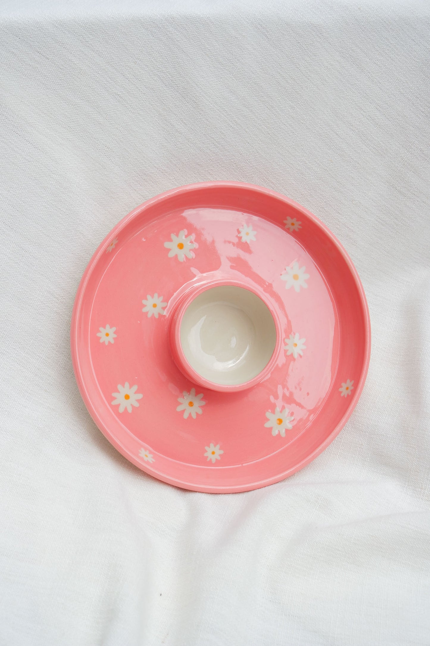 Snack Dippy Plate | Daisies and Pink