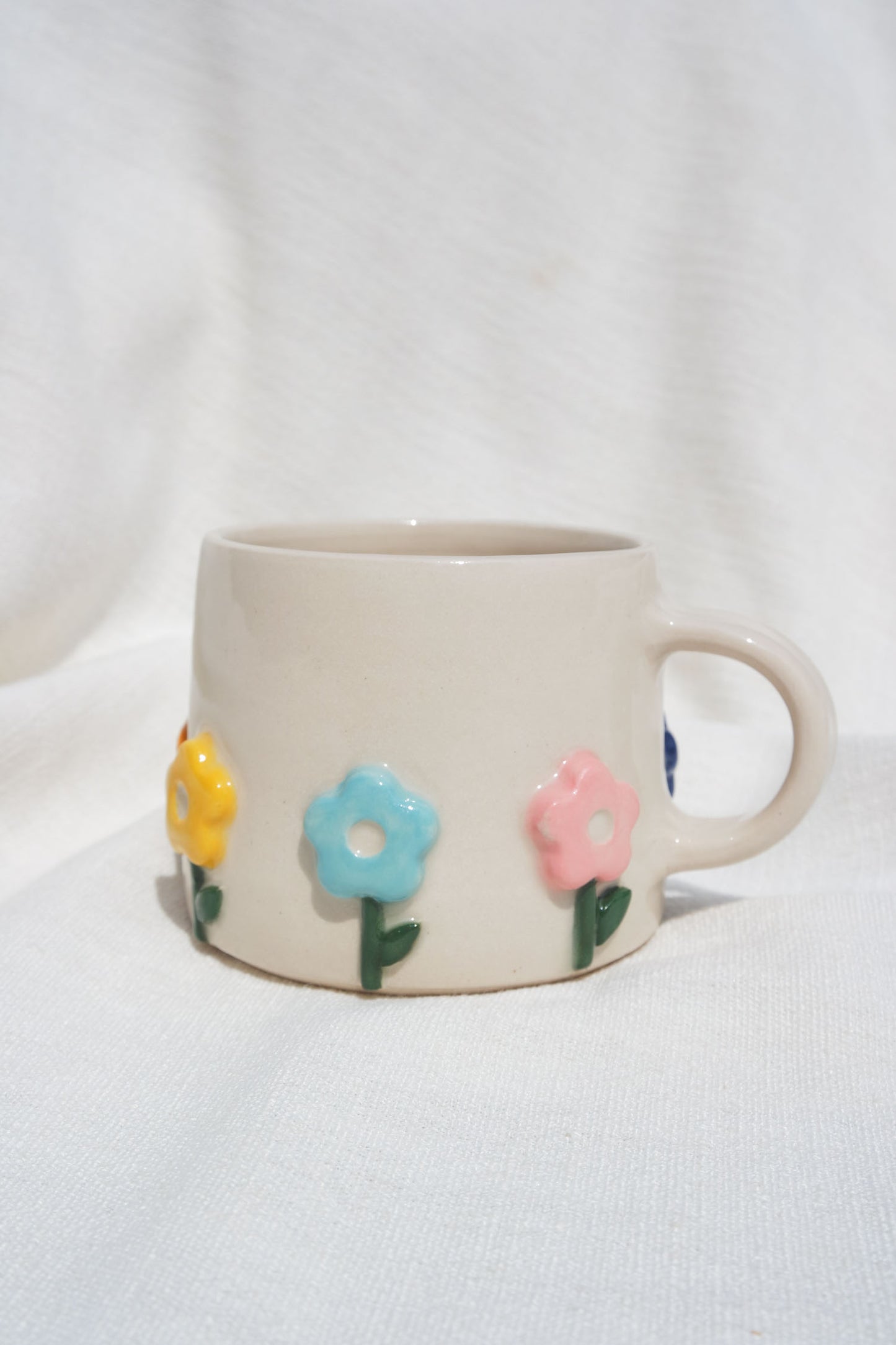 Flower Puff Stem Mug | Multi & Gold (seconds)