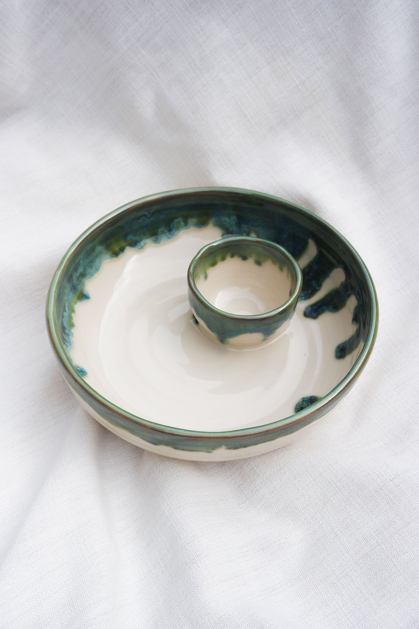 Dippy Sharing Bowl | Green drip