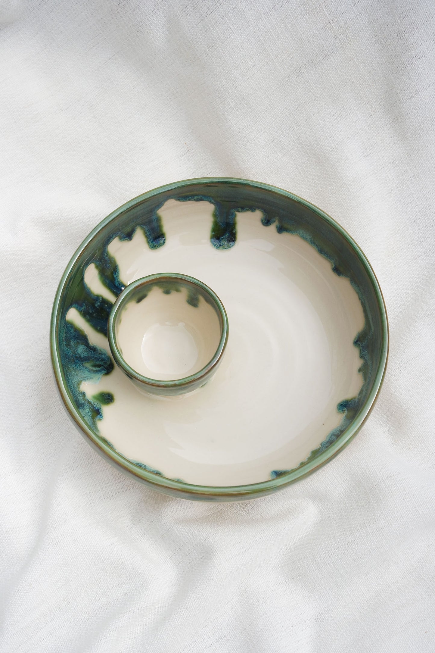 Dippy Sharing Bowl | Green drip