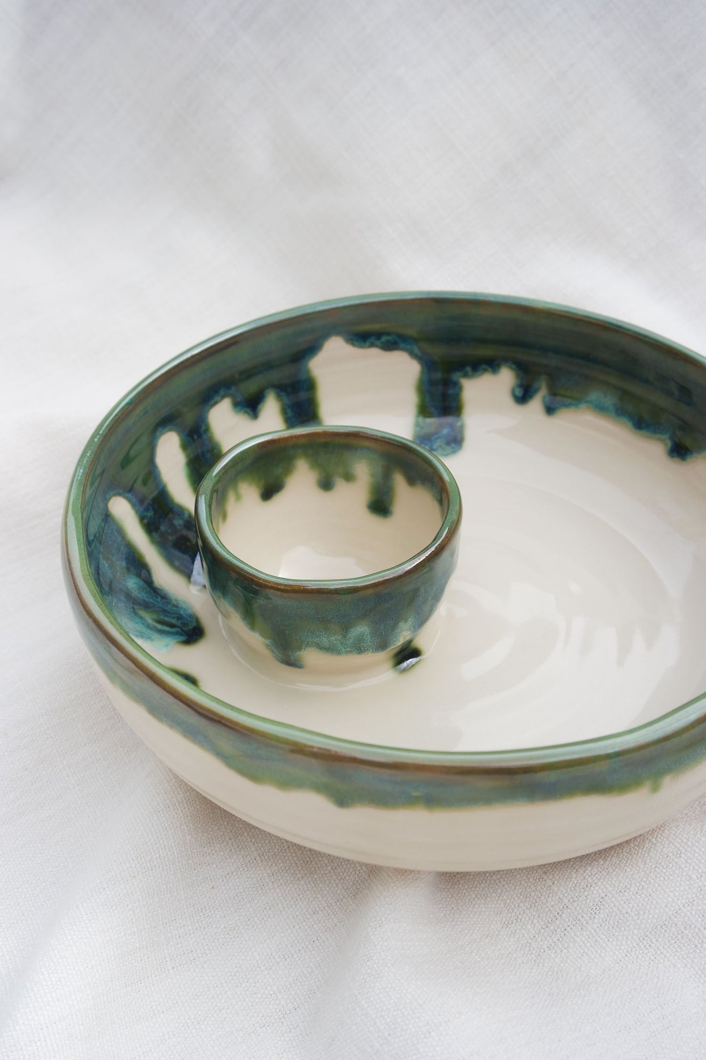 Dippy Sharing Bowl | Green drip
