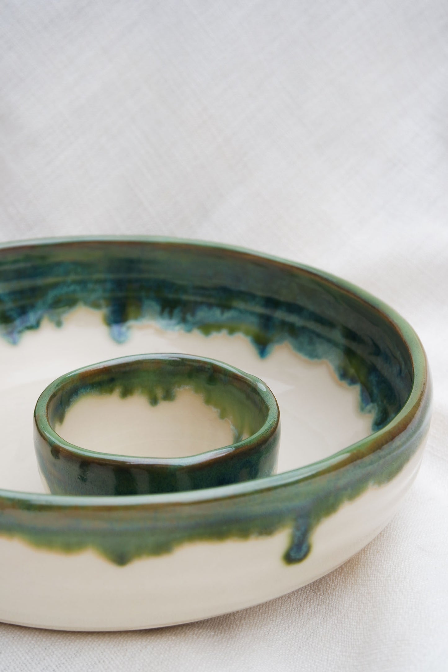 Dippy Sharing Bowl | Green drip