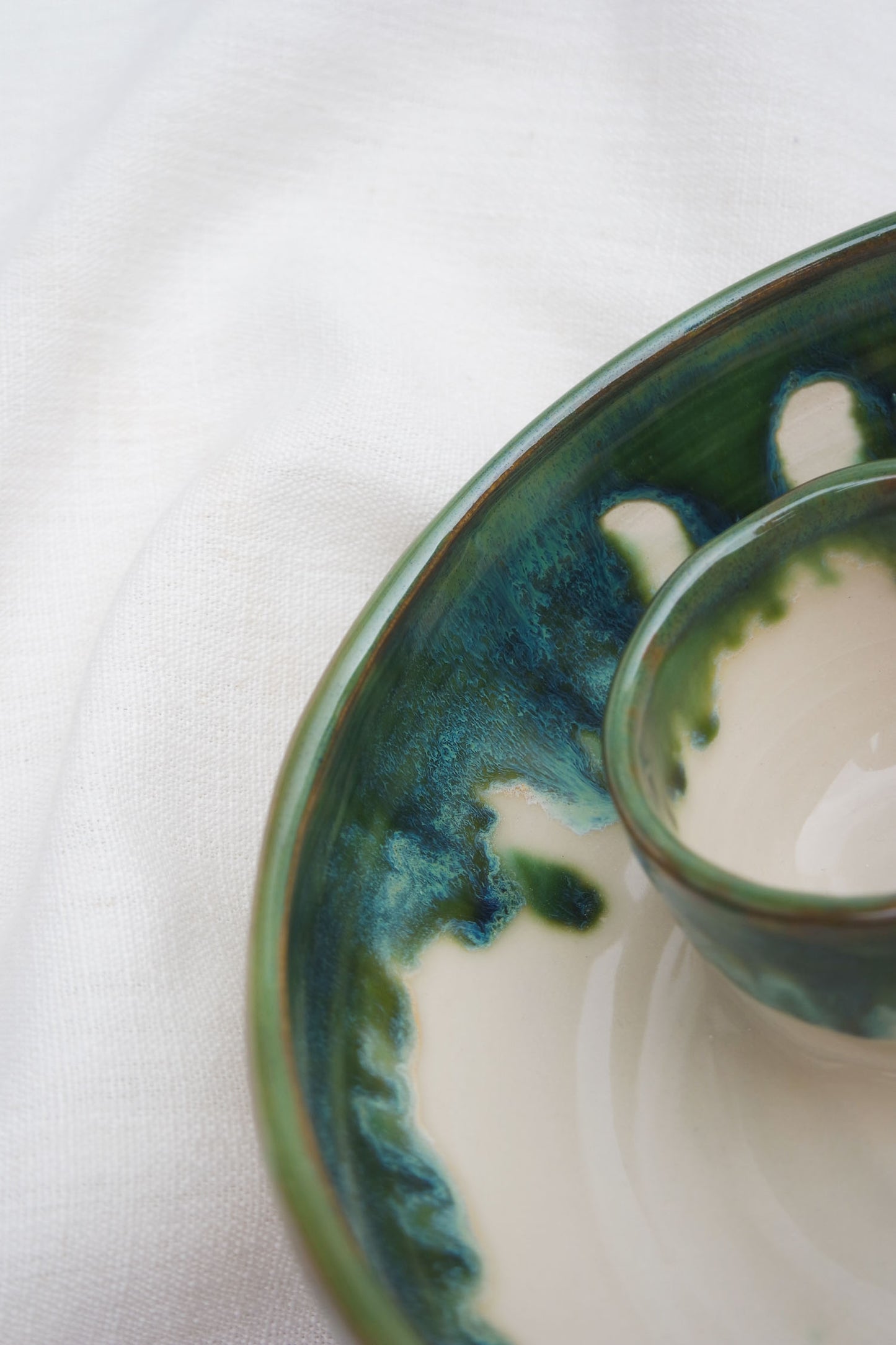 Dippy Sharing Bowl | Green drip