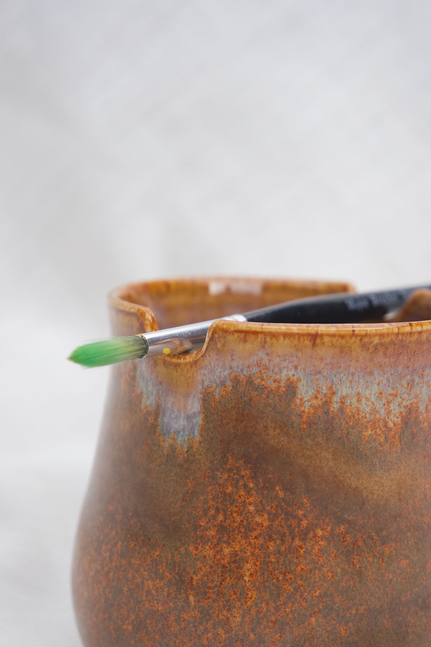 Paint Brush Pot | Brown Ethereal Drip