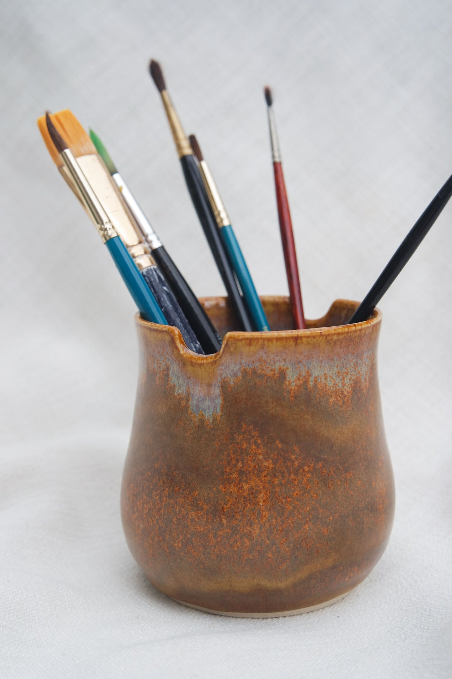 Paint Brush Pot | Brown Ethereal Drip