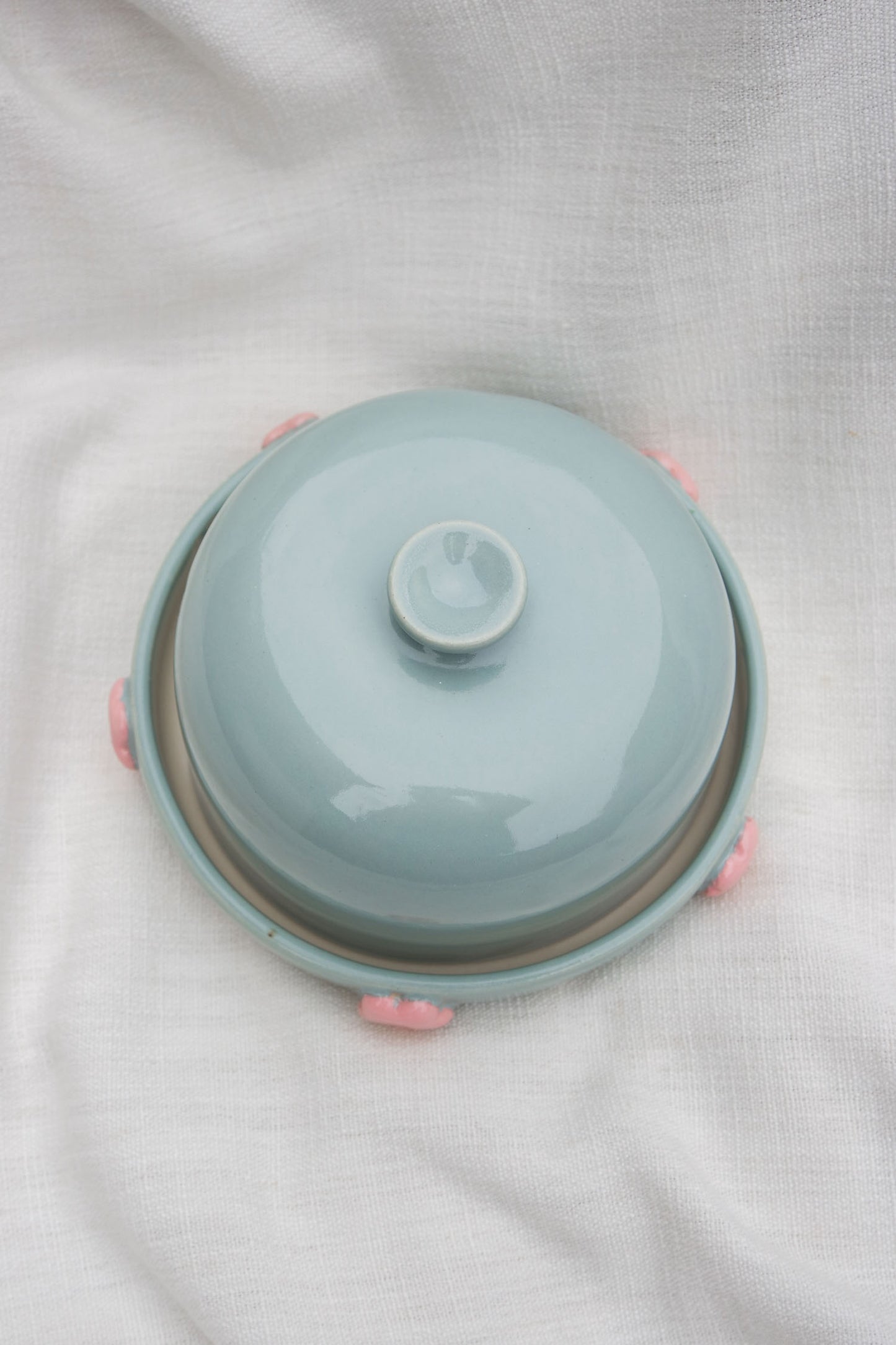 Butter Dish | Dainty Flower Puff | Sky Blue