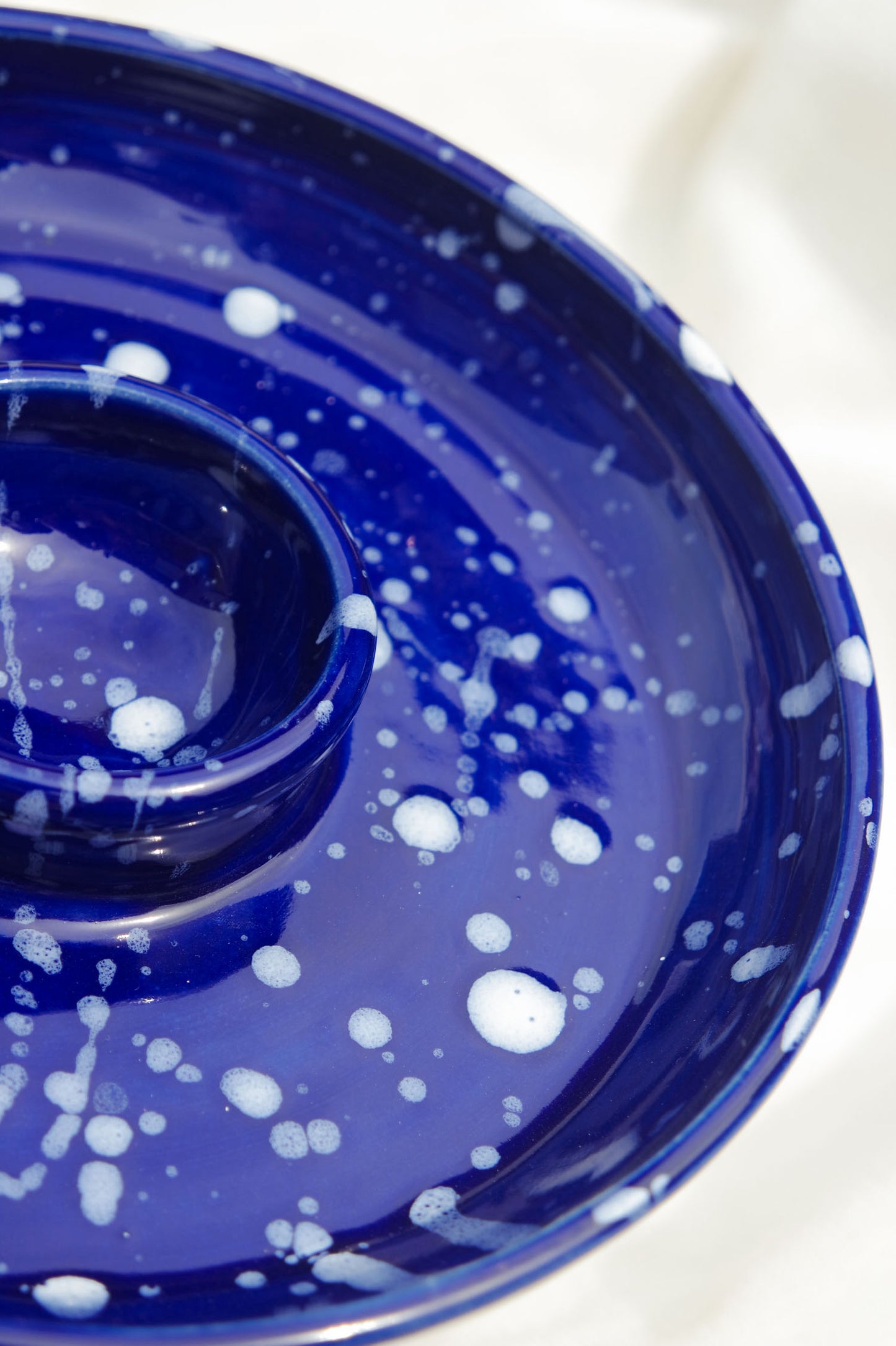 Snack Dippy Plate | Cobalt and White Splatter