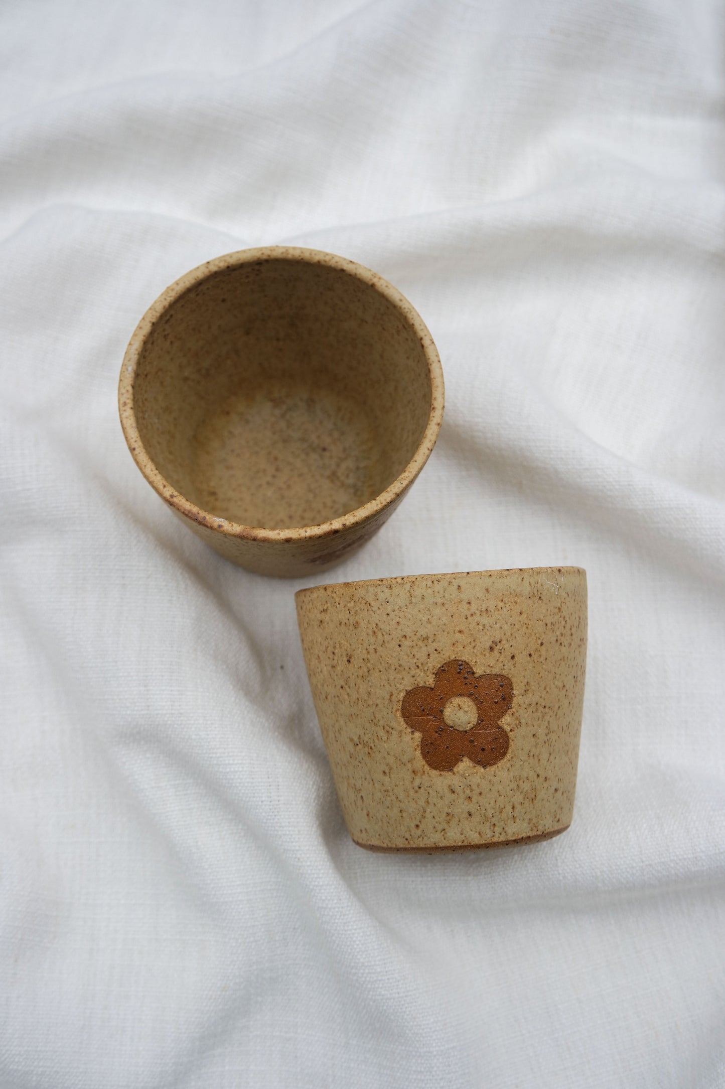 Flower Oatmeal Flat White Cup