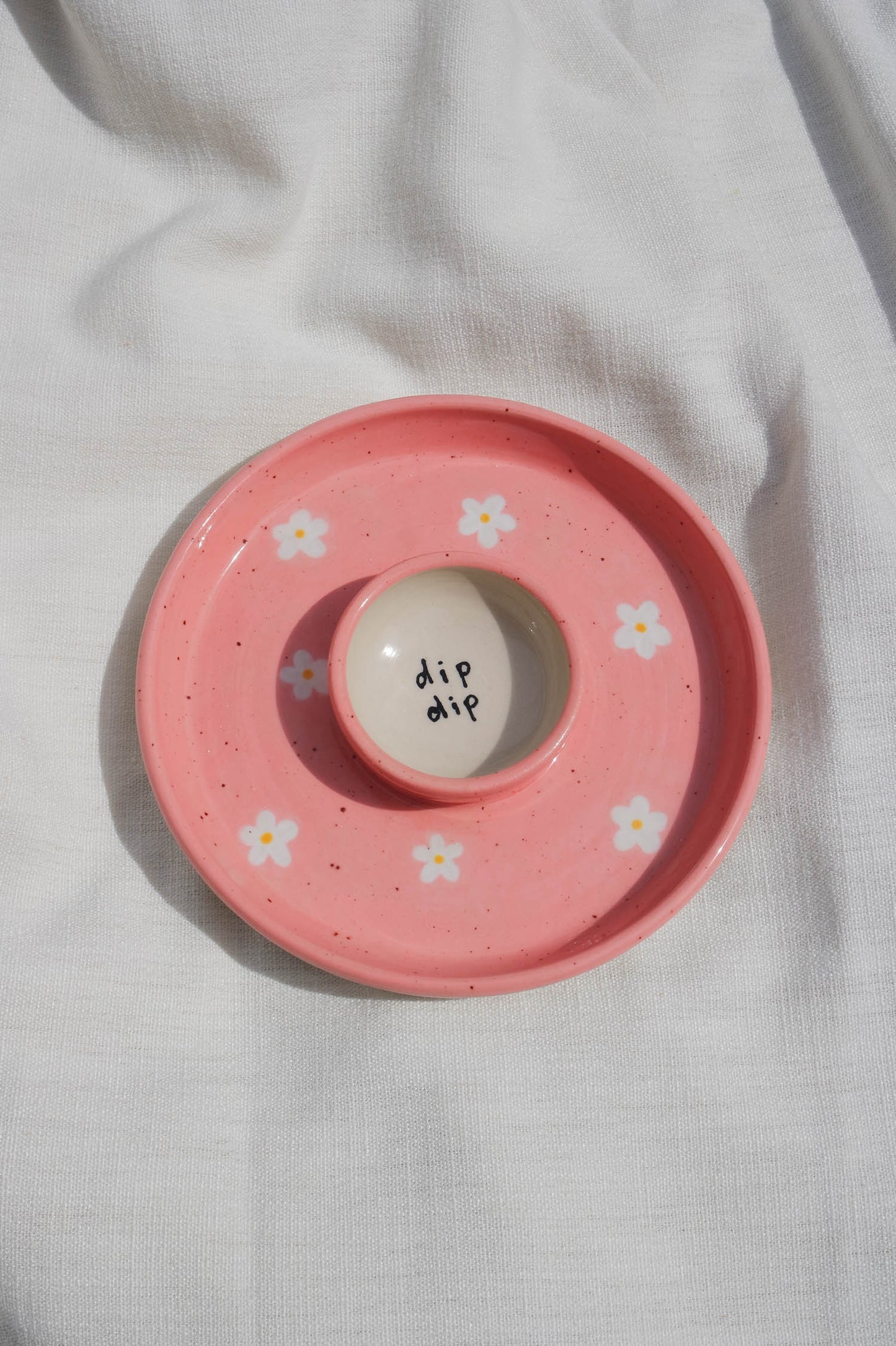 Snack Dippy Plate | Dip Dip Pink and Daisies