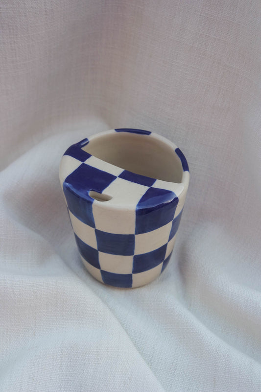 Travel Cup | Navy Checkerboard