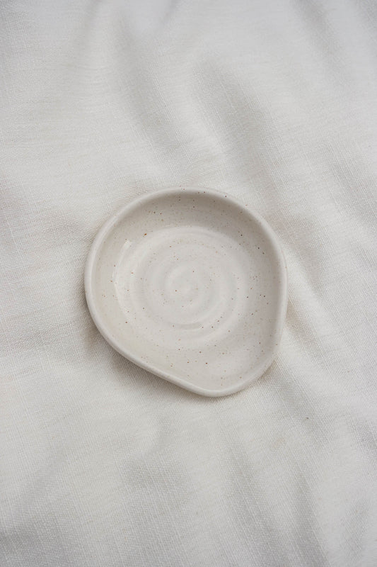 Spoon Rest | Speckle White Swirl