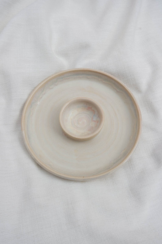 Snack Dippy Plate | Alabaster and Pearl