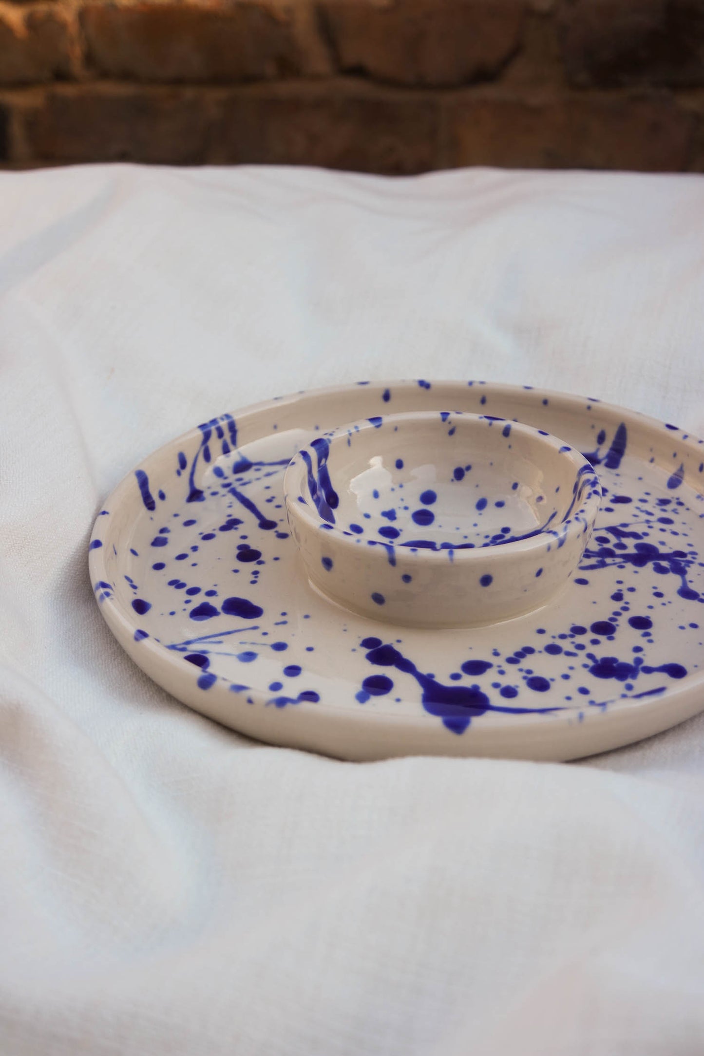 Snack Dippy Plate | Cobalt Splatter