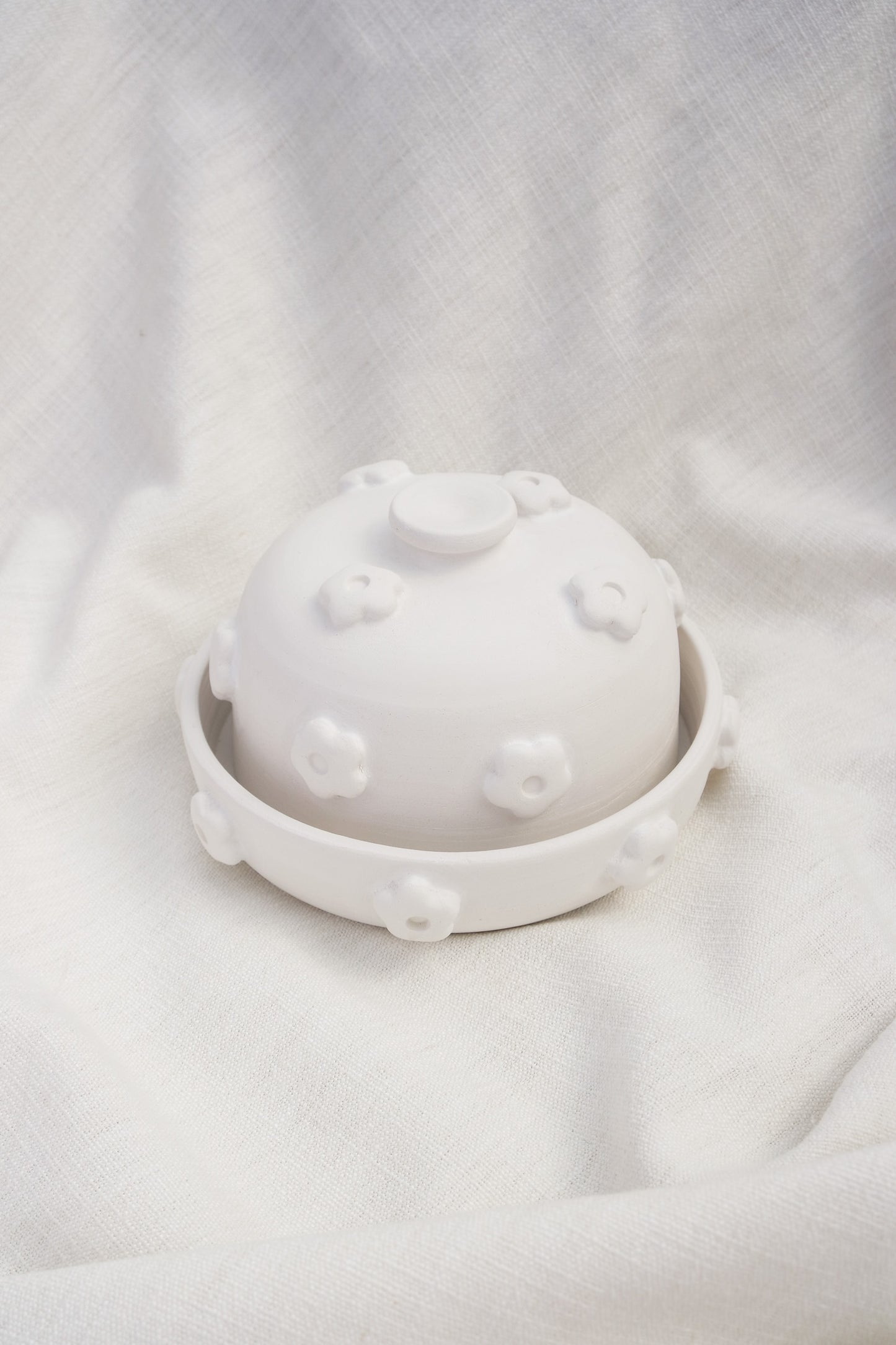 Custom Flower Puff Butter Dish