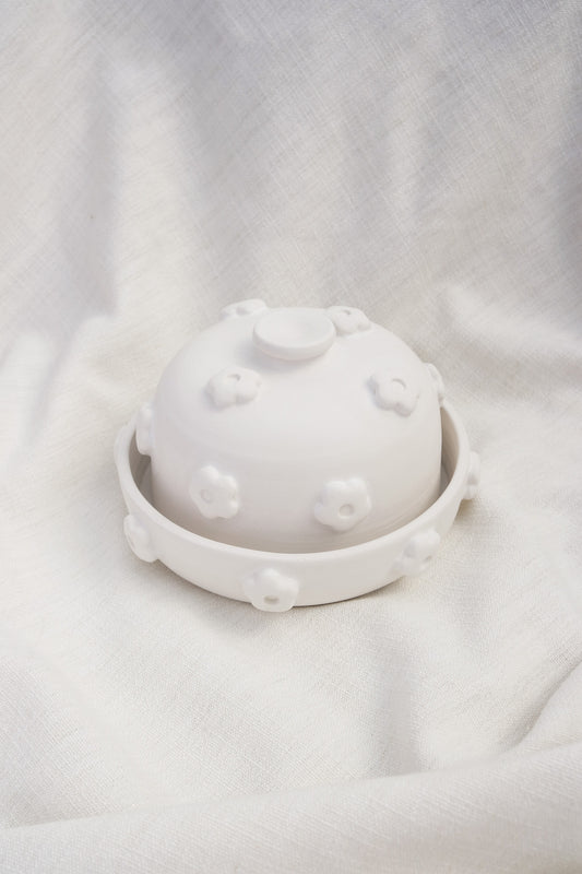 Custom Flower Puff Butter Dish