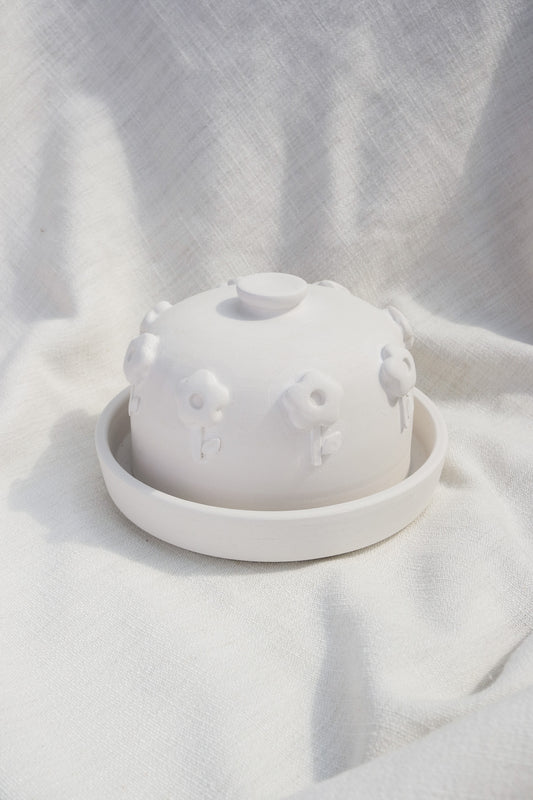 Custom Flower Puff Stem Butter Dish