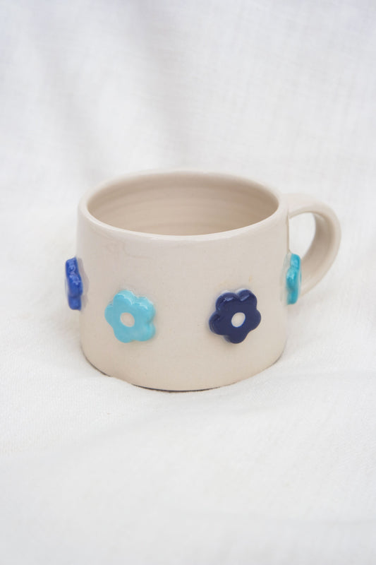 Flower Puff Straight Mug | Blues