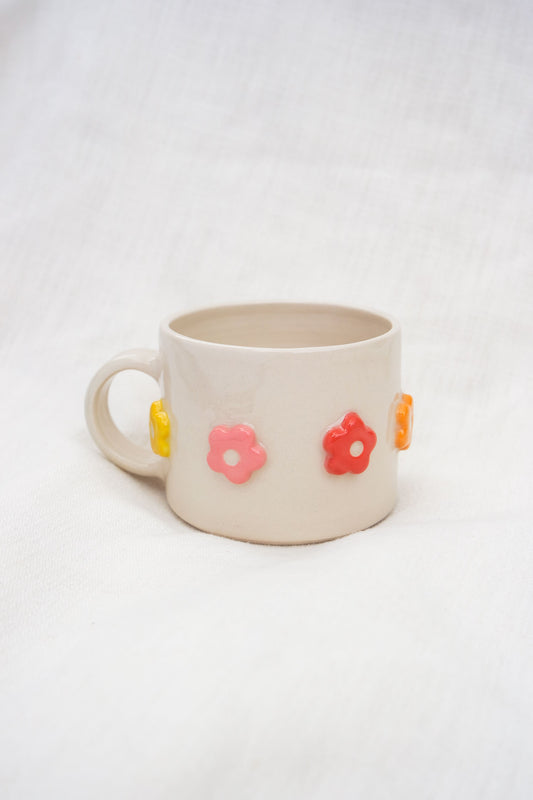 Flower Puff Straight Mug | Warm Tones