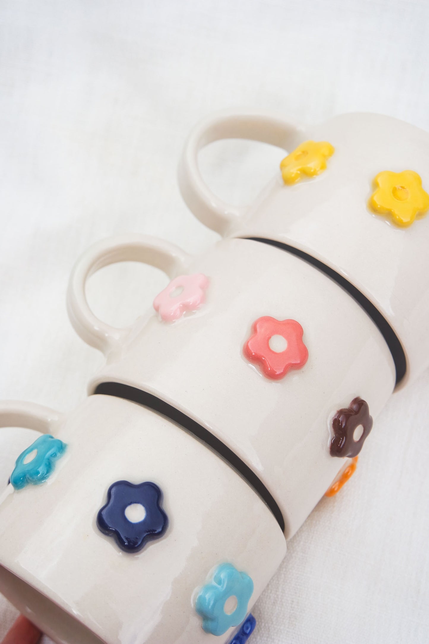 Flower Puff Straight Mug | Warm Tones