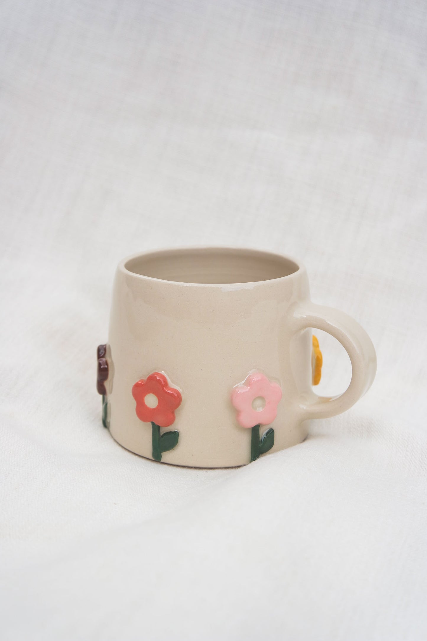 Flower Puff Stem Mug | Warm Tones