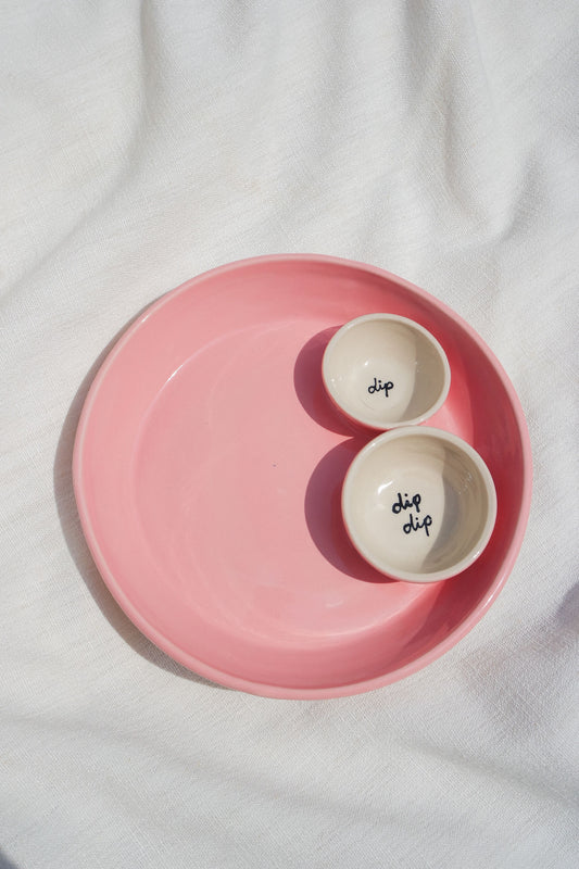 Double Dippy Plate | Pink dip dip (seconds)