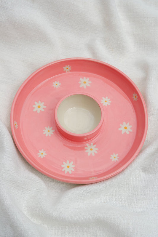 Snack Dippy Plate | Daisies and Pink