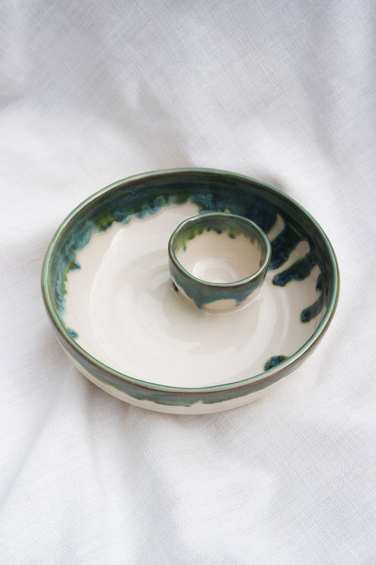 Dippy Sharing Bowl | Green drip