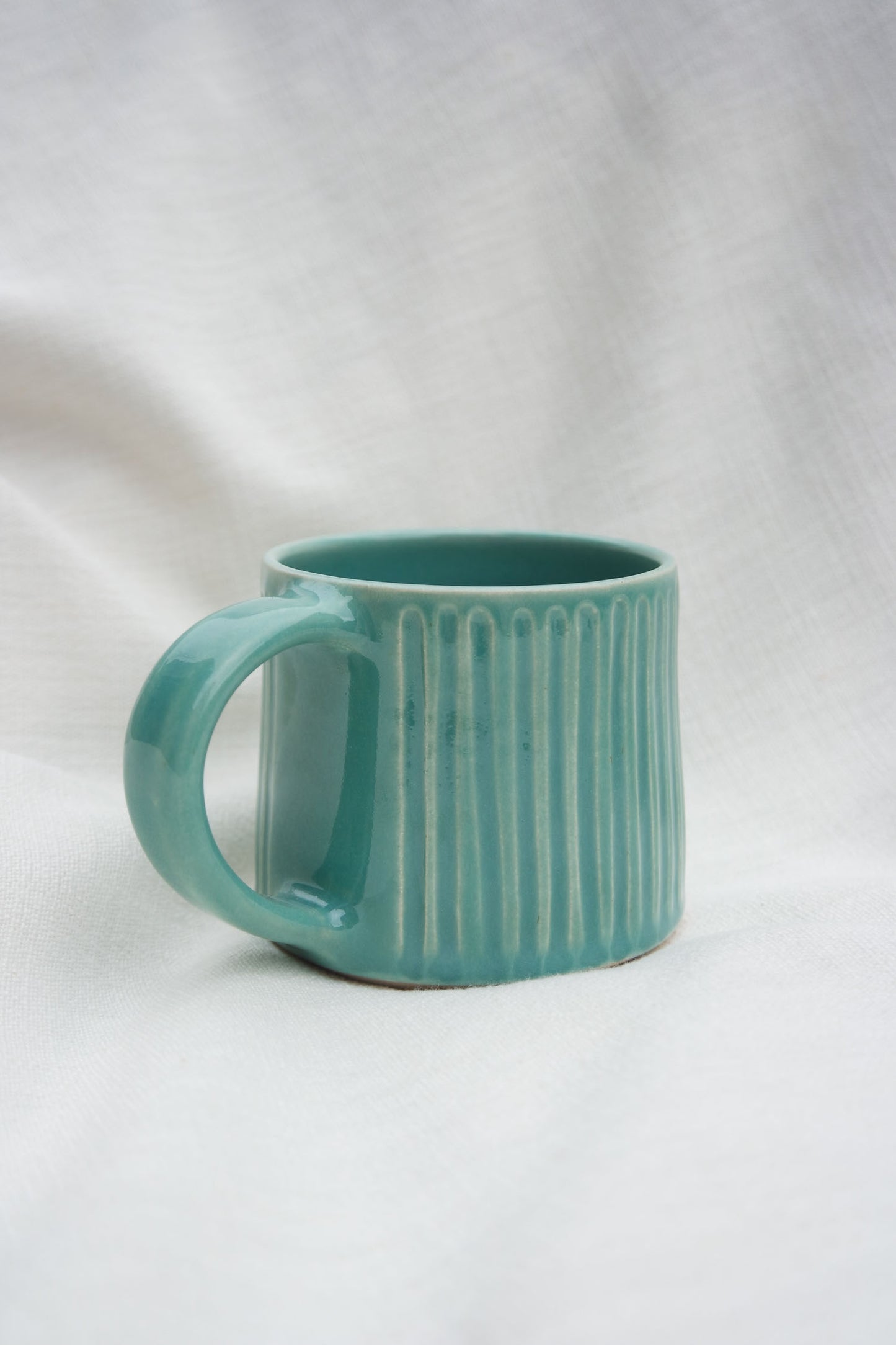 Mug | Blue carved lines