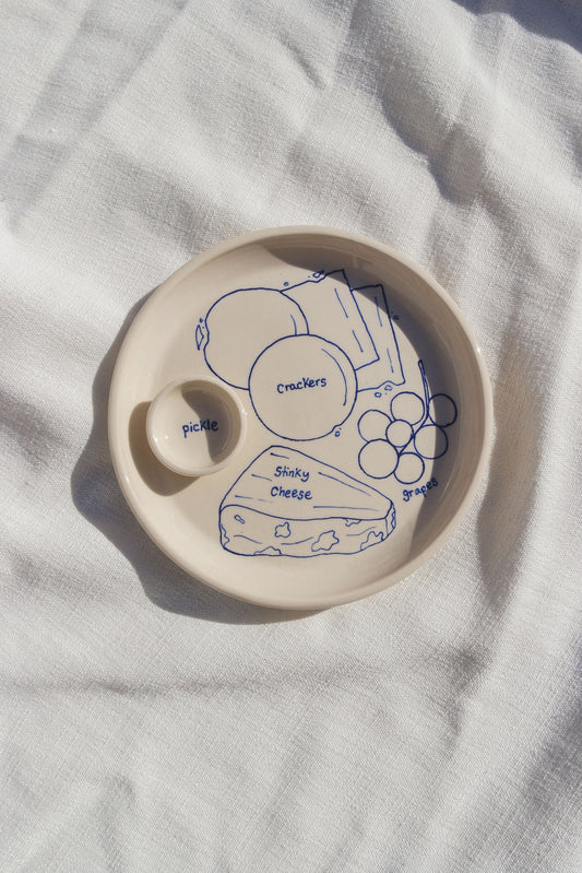 Stinky Cheese & Pickle Mini cheeseboard plate