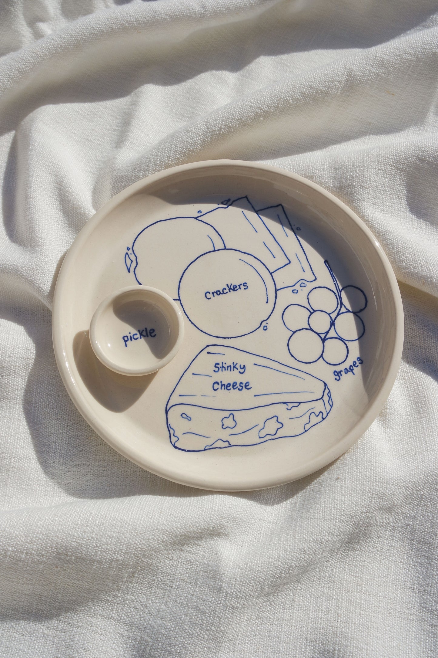 Stinky Cheese & Pickle Mini cheeseboard plate