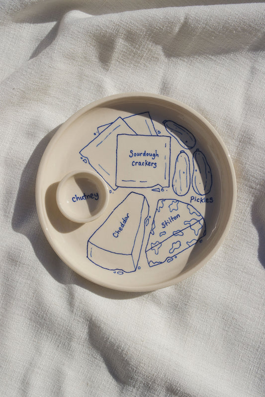 Cheese & Pickles Mini cheeseboard plate
