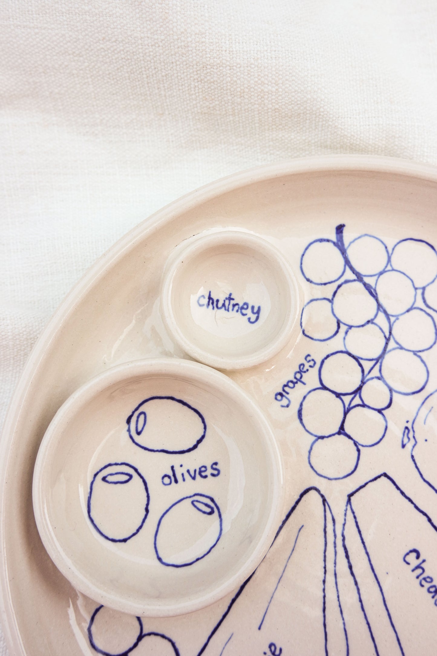 Cheese, Olives & Grapes Dippy Dinner Plate *seconds