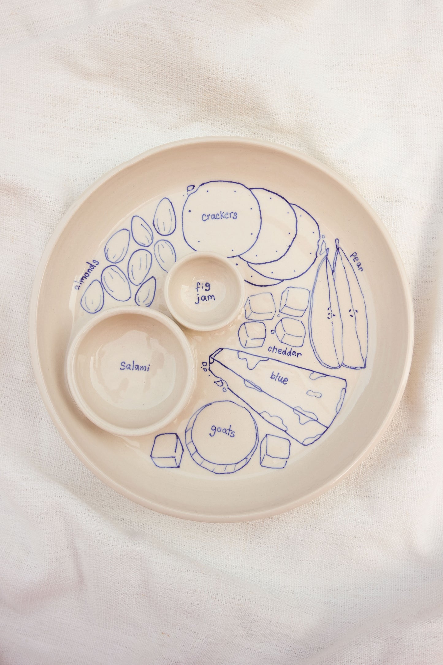 Cheese, Salami, Pear & Almonds Dippy Dinner Plate *seconds