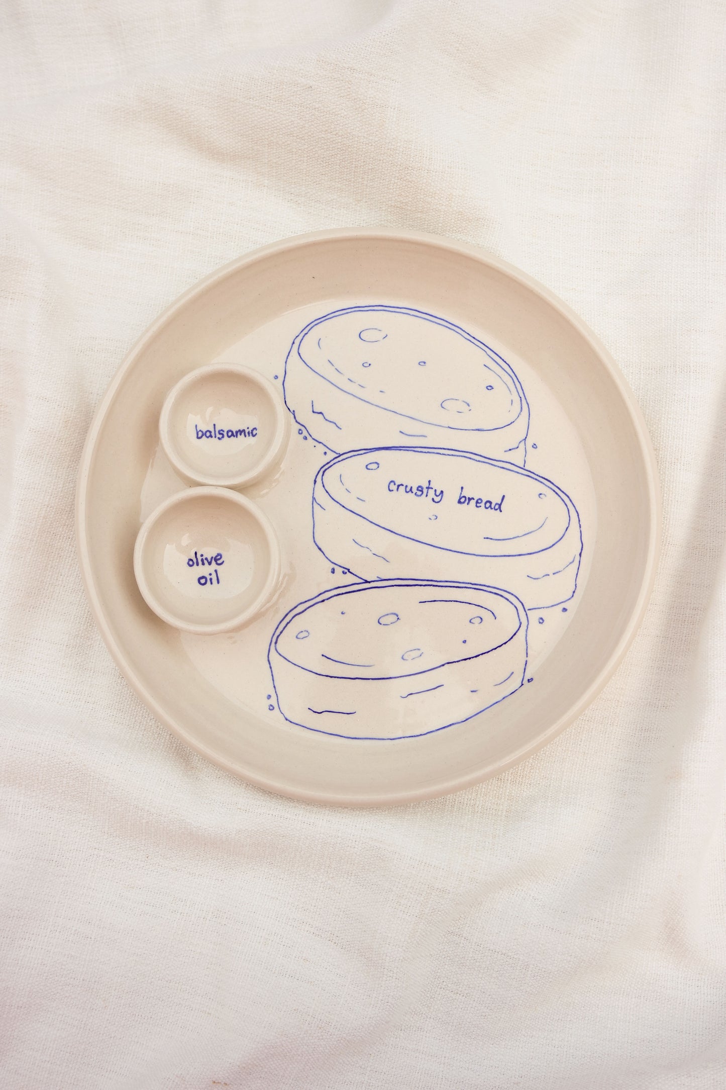 Bread and Oil Double Dippy Snack Plate
