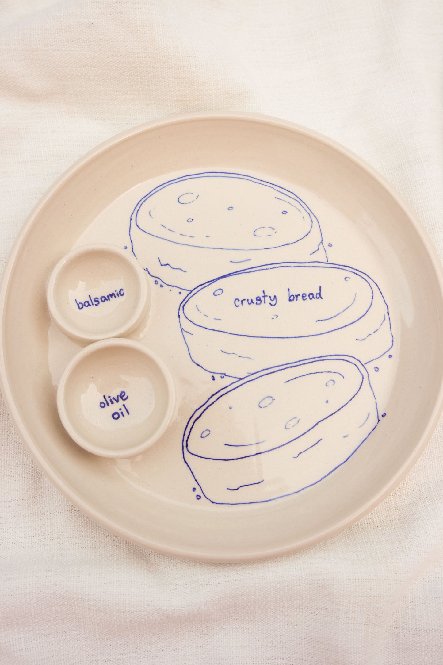 Bread and Oil Double Dippy Snack Plate