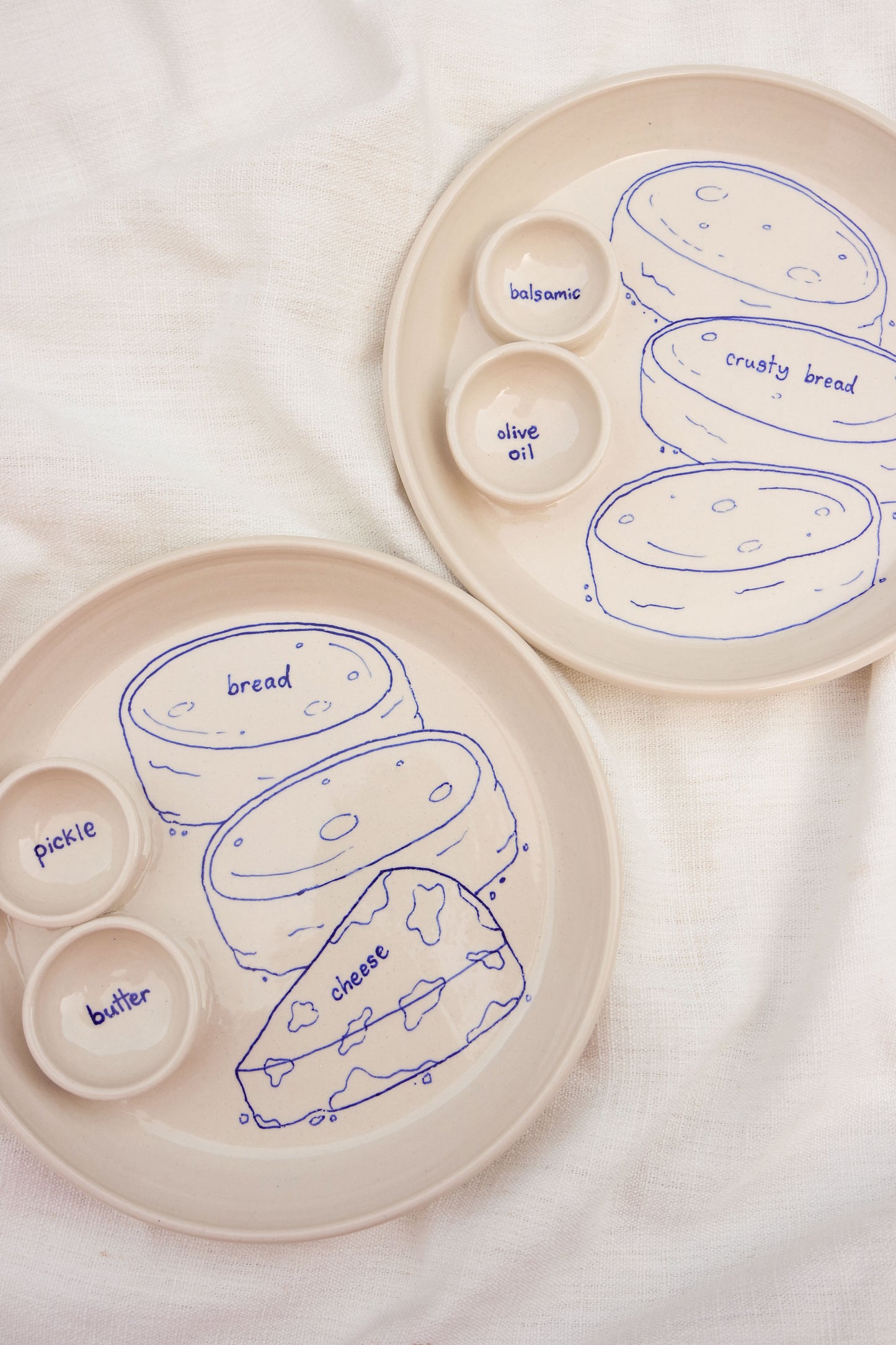 Bread and Oil Double Dippy Snack Plate