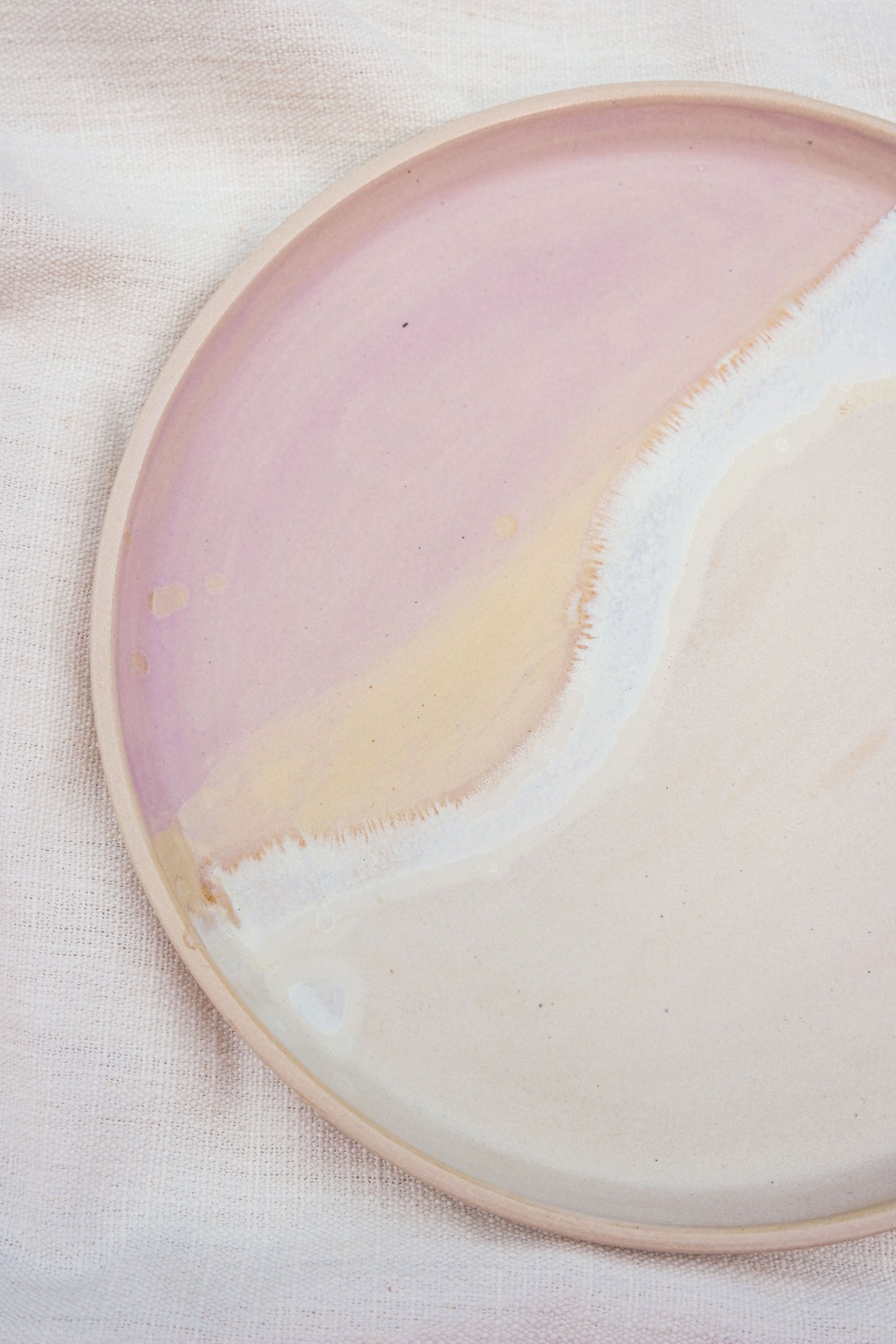 Lilac and Cream  Matte Wash Side Dinner Plate