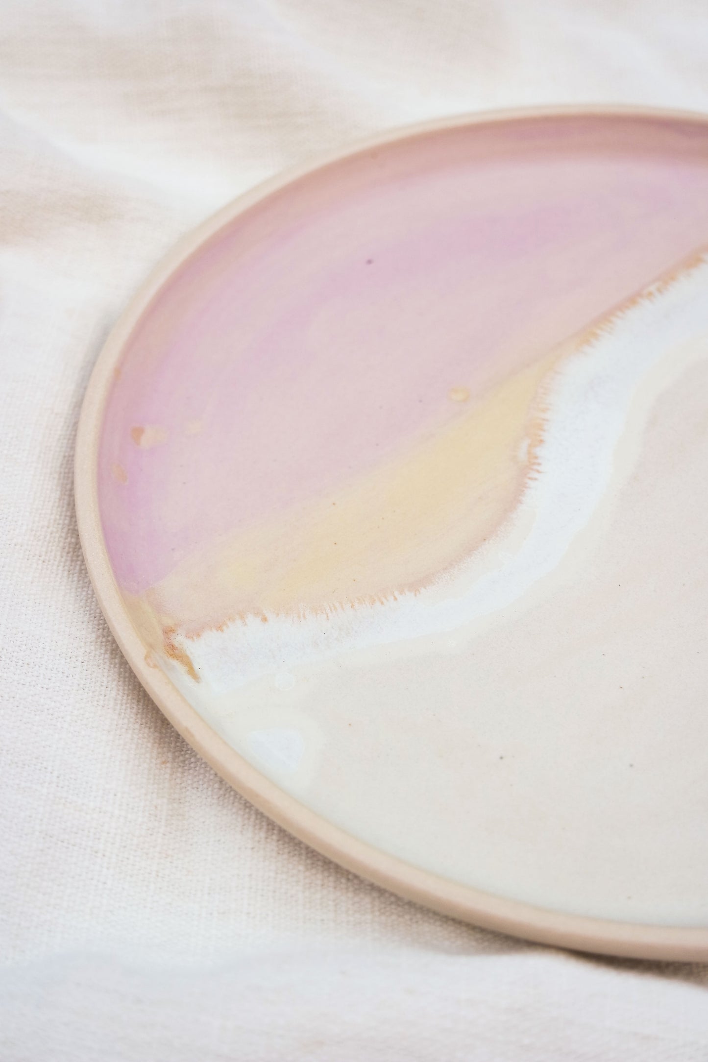 Lilac and Cream  Matte Wash Side Dinner Plate