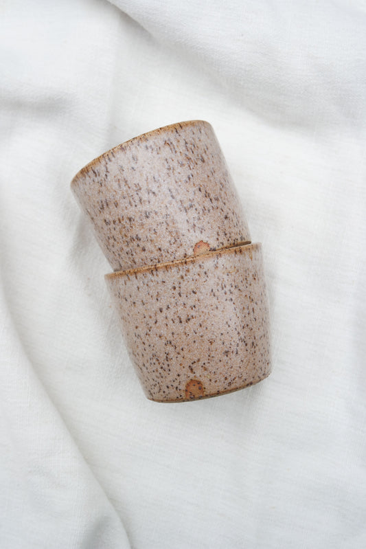 Short Flat White Cup in Speckled Blush