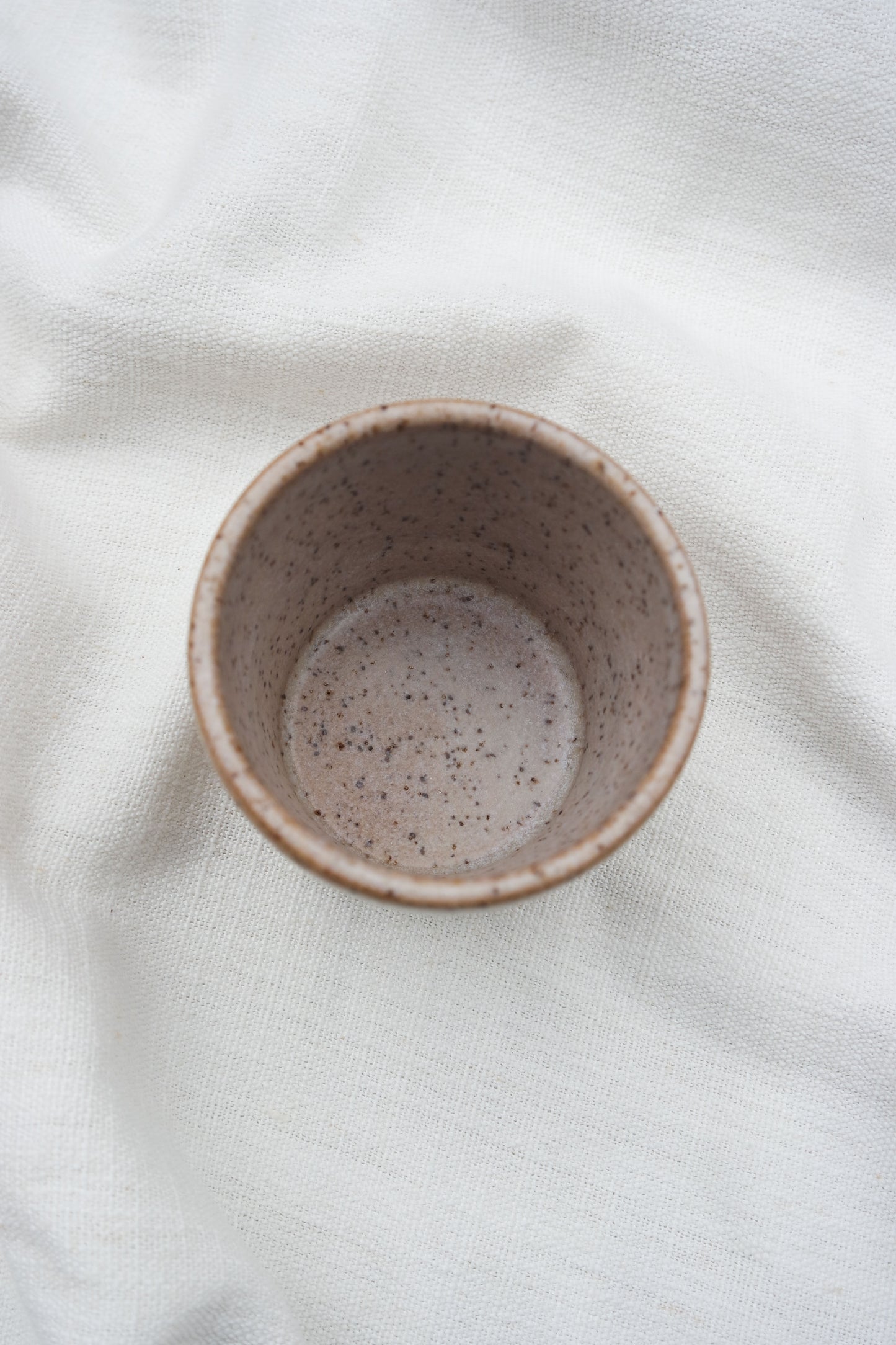Fluted Flat White Cup in Speckled Blush